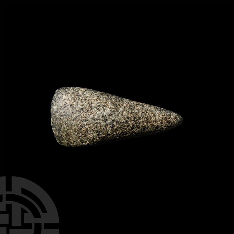 Stone Age Tenerian Ground Stone Axe. 8th-6th millennium B.C. A ground stone axe ...
