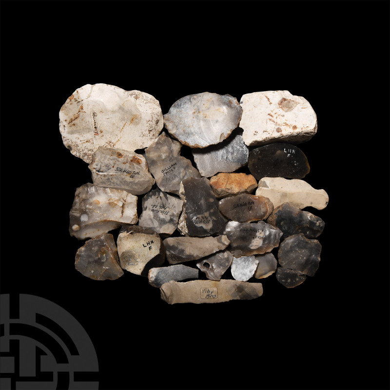 Stone Age British Neolithic Flint Tool Collection. 6th-4th millennium B.C. A gro...