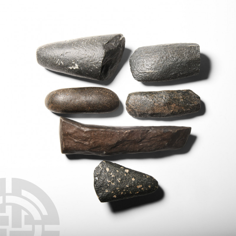 Stone Age Tool Collection. Neolithic, 8th-5th millennium B.C. A group of six sto...