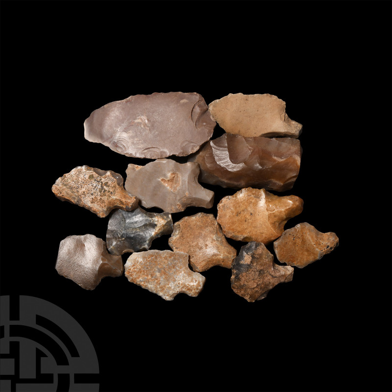 Stone Age Aterian Tanged Point and Tool Collection. 85,000-40,000 years B.P. A g...