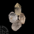 Huge Quartz Crystal Point Group. A group of four very large quartz crystal points. 1.9 kg total, 10.3-10.8 cm (4 - 4 1/4 in.) Mineral Imports, London,...