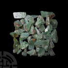 Green Calcite Mineral Specimen Group. A group of fifty-four green calcite mineral specimens. 335 grams total, 15-49 mm (1/2 - 2 in.) Mineral Imports, ...