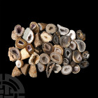 50 Cut and Polished Agate Geode Halves. A group of fifty cut and polished agate geode halves. 1.2 kg total, 32-47 mm (1 1/4 - 1 3/4 in.) Mineral Impor...