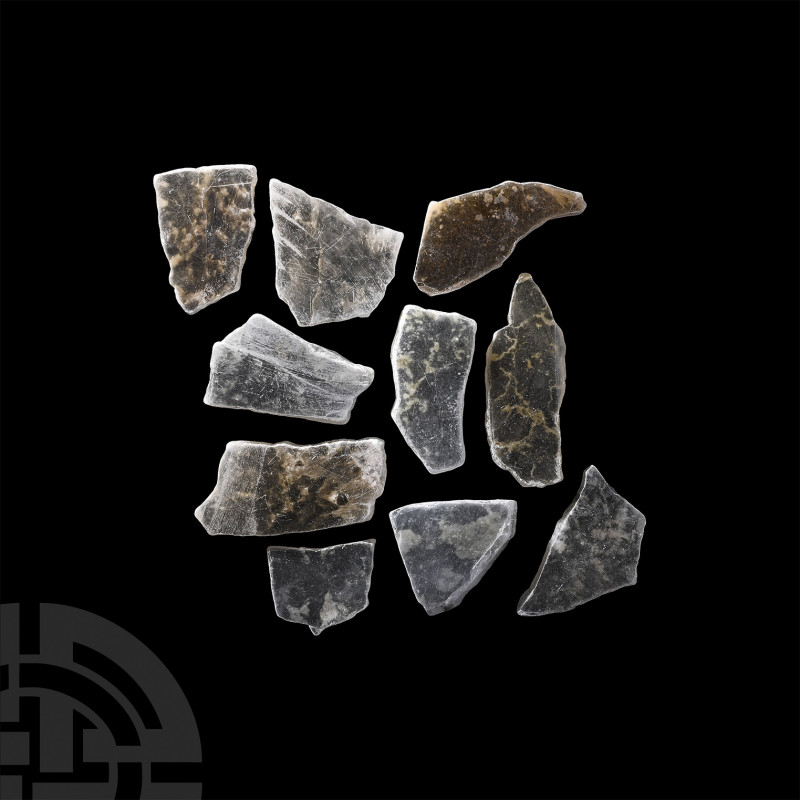 Ulexite Optical Mineral Specimen Group. A group of ten ulexite mineral specimens...