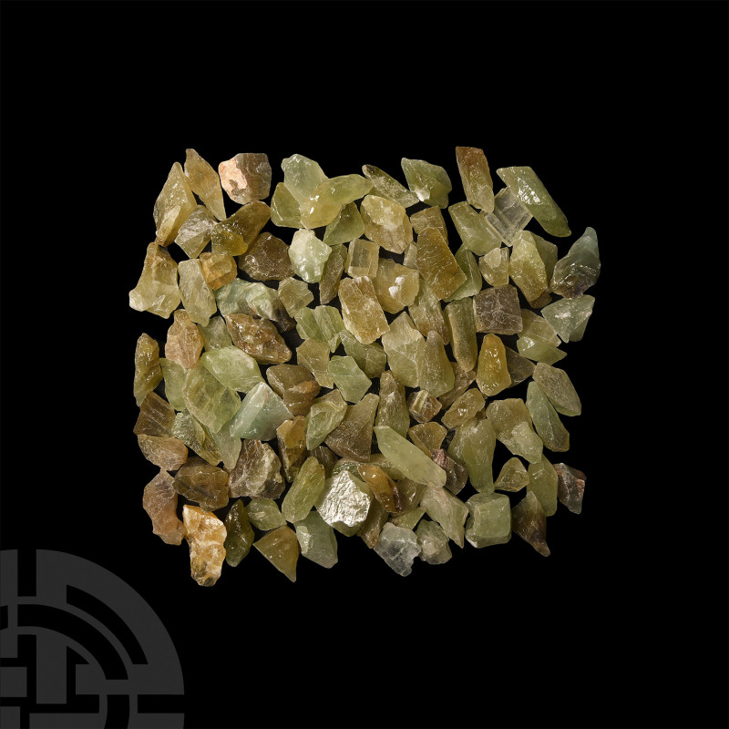 Green Calcite Mineral Specimen Group. A group of over one hundred green calcite ...