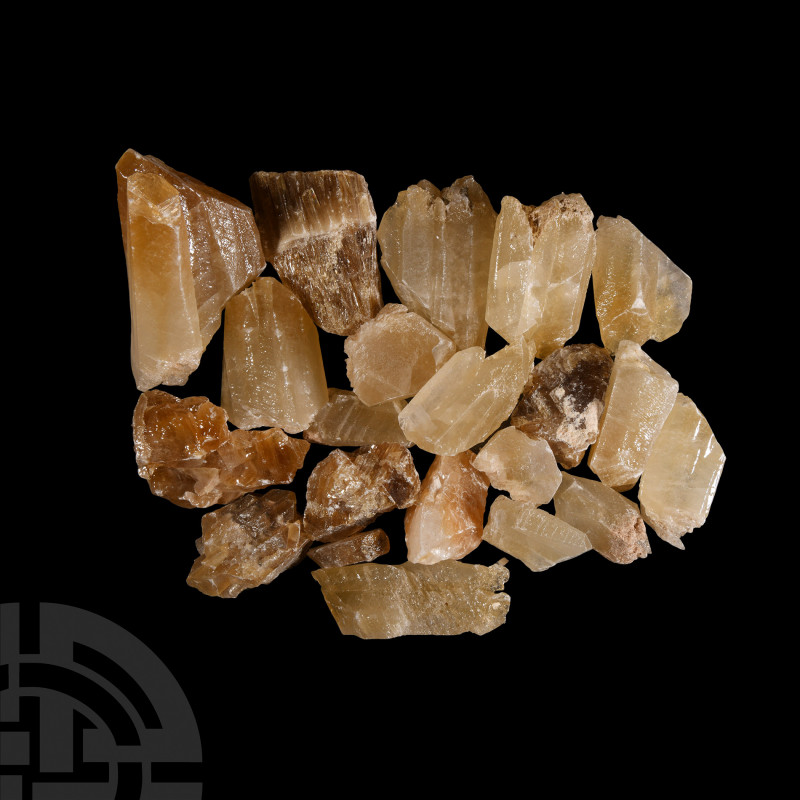 Large Light Brown Calcite Mineral Specimen Group. A group of light brown calcite...