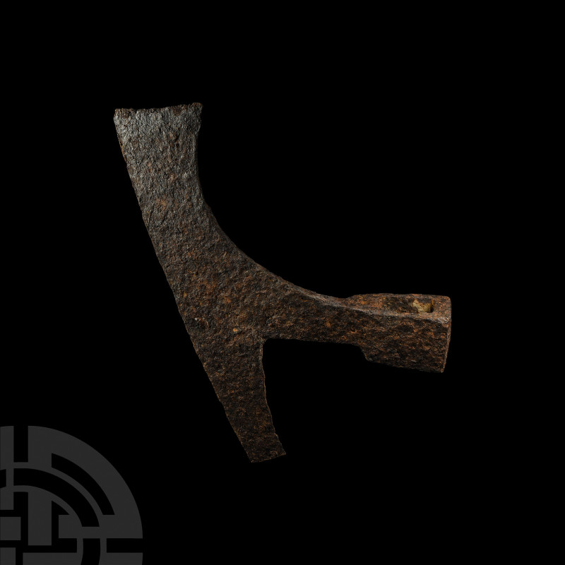 Large Viking Age Carpenter's Socketted Axehead. 8th-11th century A.D. An iron ax...