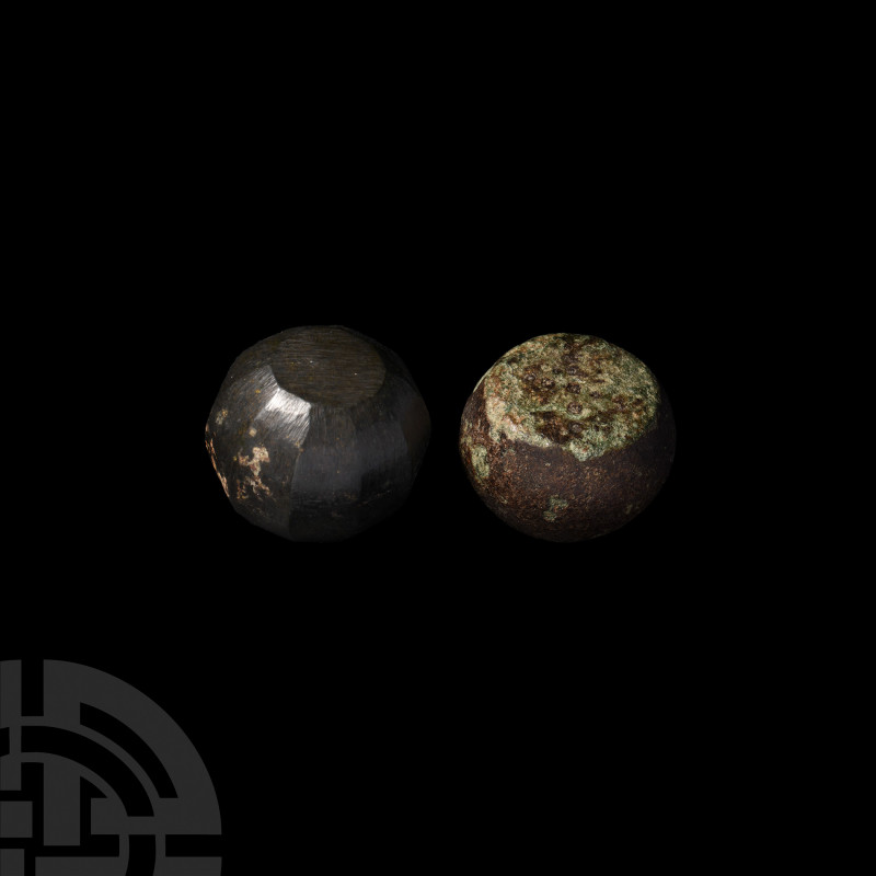 Viking 'Thames' Weight Group. 8th-11th century A.D. A group of two weights: one ...