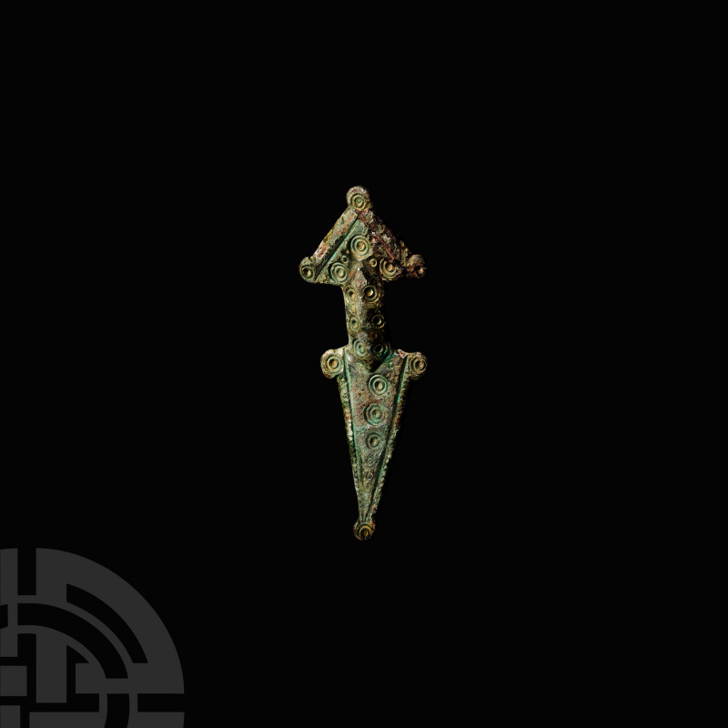 Anglo-Saxon Decorated Radiate-Headed Brooch. 5th-6th century A.D. A radiate-head...