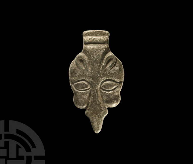 Viking Wolf Mask Patrix Die. 9th-11th century A.D. A bronze patrix die for a str...