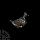 Medieval Cockerel Pilgrim's Badge. 13th-14th century A.D. A bifacial apotropaic pilgrim's whistle in the form of a cockerel, dense detailing to the fe...