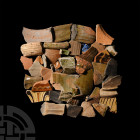 Large Quantity of Medieval and Later Pottery Sherds. c.14th-18th century A.D. A mixed group of Medieval and later pot sherds from various vessels, inc...