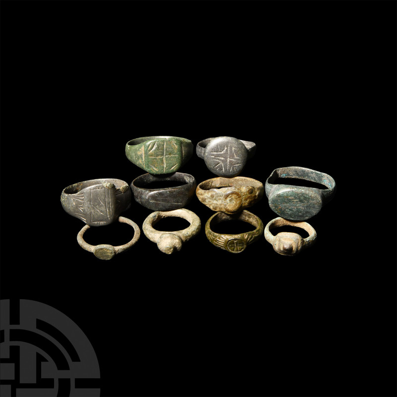 Medieval and Other Ring Collection. 12th-15th century A.D. A mixed group of bron...