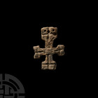 Medieval Lead Cross Pendant. 13th-15th century A.D. A lead cross pendant with three piercings for suspension. 74 grams, 68 mm high (2 5/8 in.) German ...