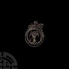 Medieval St Osmund Pilgrim's Badge. 14th-16th century A.D. A pilgrim's badge composed of a crowned circular frame, openwork figure of Saint Osmund at ...