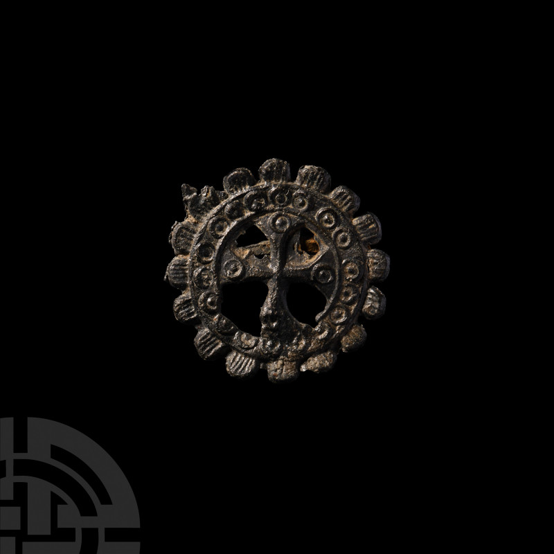 Medieval Five Wounds of Christ Pilgrim's Badge. 14th-15th century A.D. A lead-al...