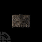 Medieval Architectural Pilgrim's Badge. 13th-15th century A.D. A pilgrim's badge composed of two rectangular plates, the front with an architectural d...