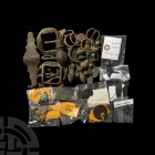 Medieval and Other Artefact Group. Mainly 15th-18th century A.D. A mixed group including Bronze Age foundry slag, a shoe buckle, a furniture knop, a r...