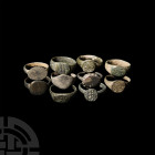 Medieval and Other Ring Collection. Mainly 12th-15th century A.D. A mixed group of finger rings of various types and sizes, bezels comprising geometri...