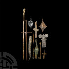 Medieval and Later Artefact Group. 13th-14th century A.D. and later. A mixed group of artefacts comprising: medieval ear scoop produced with a twisted...