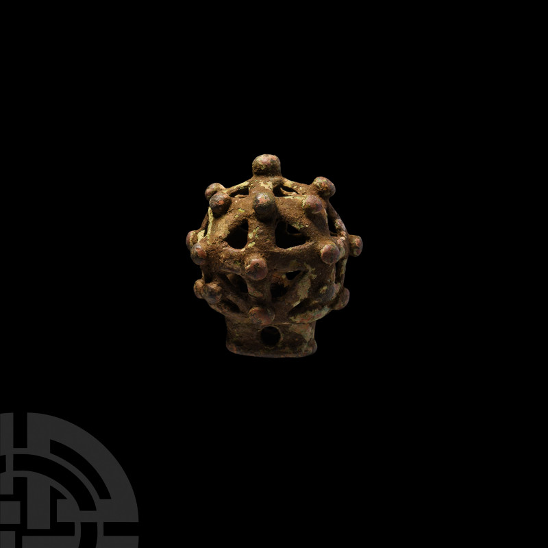 Medieval Openwork Sceptre Head. c.13th century A.D. A bulbous openwork sceptre o...