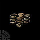 Medieval and Other Ring Collection. Mainly 12th-16th century A.D. A mixed group of finger rings of various types and sizes, and bezels comprising geom...