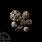 Artefact Collection. 18th-19th century A.D. A mixed group of decorative artefacts comprising four buttons, three complete with loop to reverse; three ...