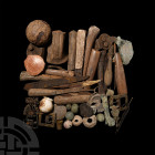 Tudor and Other Thames Mudlark Artefact Collection. Mainly 16th century A.D. and later. A mixed group of over thirty Thames mudlarking finds comprisin...