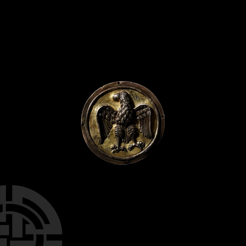 Napoleonic Gilt Silver Eagle Phalera. Early 19th century A.D. A gilt silver phal...