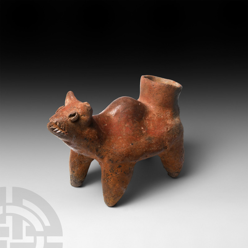 Prehispanic Protoclassic Terracotta Dog Vessel. 100 B.C.-250 A.D. A Colima cultu...