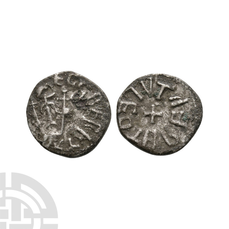 Northumbria - Eadberht / Abp. Ecgberht - Mitred Figure AR Sceatta. 737-758 A.D. ...