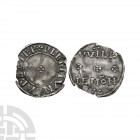 Archbishop Plegmund - Canterbury / Wilric - Two Line Penny. 890-923 A.D. Class 2. Obv: small cross with +PLEGMVND ARCHIEP legend. Rev: pellet trefoil ...