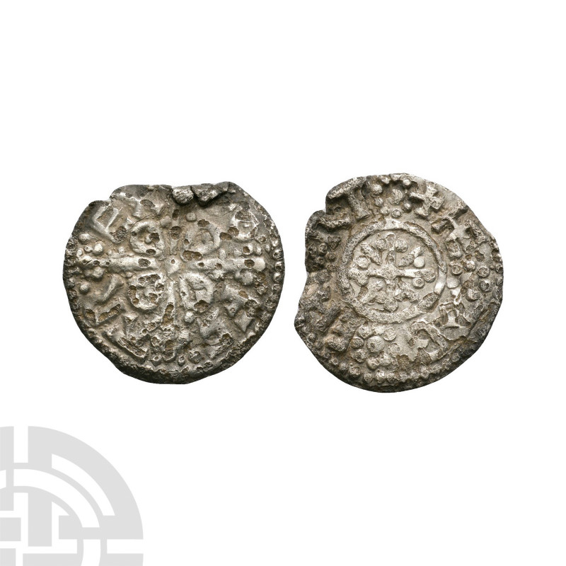 Offa - Canterbury / Heaberht - Saltire of Lobes Penny. 765-792 A.D. Light coinag...