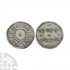 Edward the Elder - Deorwald - Two Line Penny. 880-899 A.D. BMC type ii. Obv: small cross with +EADVVEARD REX legend. Rev: pellet trefoil above and bel...