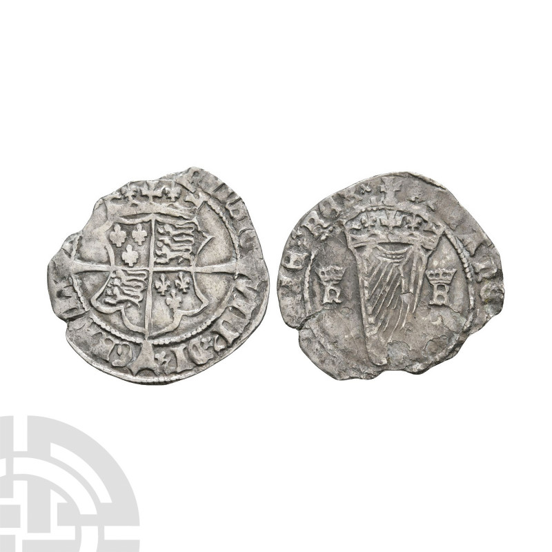 Ireland - Henry VIII - Harp Sixpenny Groat. 1544 A.D. Fourth harp issue. Obv: lo...