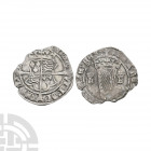 Ireland - Henry VIII - Harp Sixpenny Groat. 1544 A.D. Fourth harp issue. Obv: long cross over arms with HENRIC VIII DI GRACIA [ ] legend. Rev: crowned...