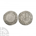 Elizabeth I - Shilling. 1592-1595 A.D. Sixth issue, bust 6B. Obv: profile bust with ELIZAB D G ANG FR ET HIB REGI legend and 'tun' mintmark. Rev: long...
