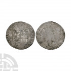 Ireland - Elizabeth I - Shilling. 1601-1602 A.D. Third (base) coinage. Obv: arms with ELIZABETH D G ANG FRA ET HIBER RE legend and uncertain mintmark....
