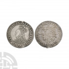Elizabeth I - Intermediate Flan Milled Shilling. 1561-1571 A.D. Milled coinage, 30mm flan. Obv: profile bust with decorated dress and ELIZABETH D G AN...