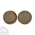 William IV - 1831 - Brockage Farthing. Dated 1831 A.D. Obv: both normal and reversed incuse profile heads with date below and GULIELMVS IIII DEI GRATI...