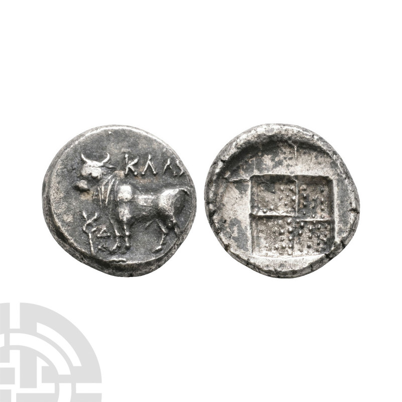 Bithynia - Calcedon - Bull AR Drachm. 387-340 B.C. Obv: bull standing left on ea...