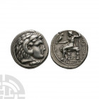 Macedonia - Alexander III (the Great) - AR Tetradrachm. 315-300 B.C. Posthumous issue, Salamis, Cyprus mint. Obv: head of Herakles right, wearing lion...