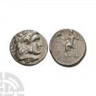 Macedonia - Alexander III (the Great) - AR Tetradrachm. 323-300 B.C. Early posthumous issue, struck under Seleukos I Nikator, Marathos mint. Obv: head...