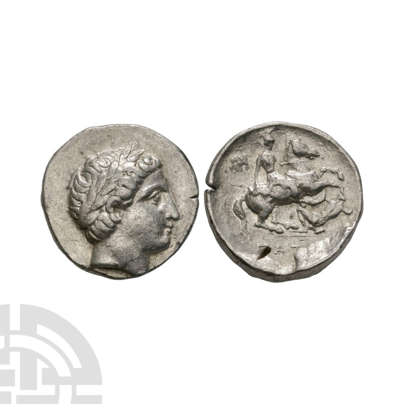 Patraos of Paeonia - Apollo AR Tetradrachm. 340-315 B.C. Obv: laureate head of A...