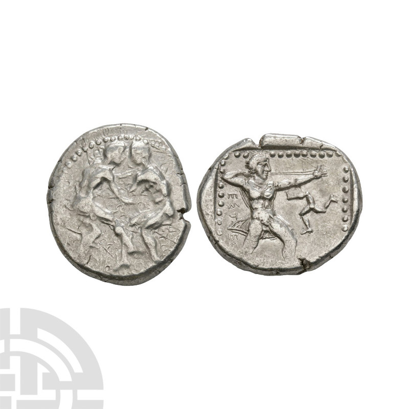 Pamphylia - Aspendos - Wrestlers AR Stater. 330-250 B.C. Obv: two naked athletes...
