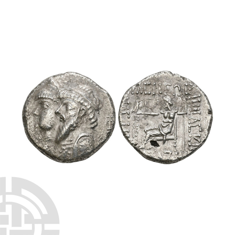 Kings of Elymais - Kamnaskires III and Anzaze - Double Portrait AR Tetradrachm. ...