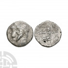 Kings of Elymais - Kamnaskires III and Anzaze - Double Portrait AR Tetradrachm. 1st century B.C. Obv: jugate profile busts left with Seleukid anchor t...