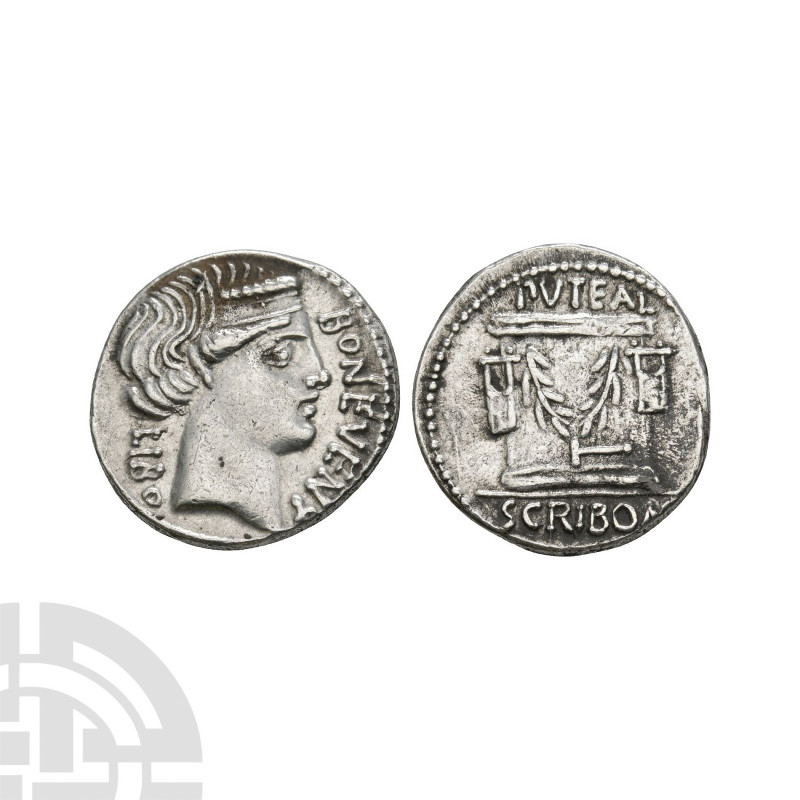 L Scribonius Libo - Puteal Scribonianum AR Denarius. 62 B.C. Rome mint. Obv: dia...