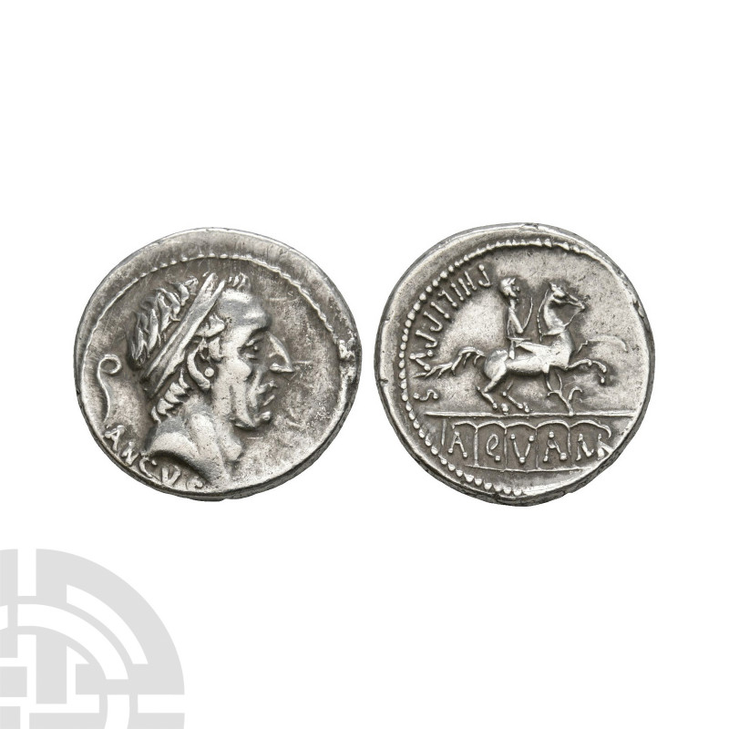 L Marcius Philippus - Ancus Marcius AR Denarius. 56 B.C. Rome mint. Obv: diademe...