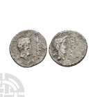 Mark Antony - Julius Caesar AR Denarius. November 43 B.C. Cisalpine Gaul mint. Obv: M ANTON IMP R P C legend with NT in monogram and bare head of Mark...